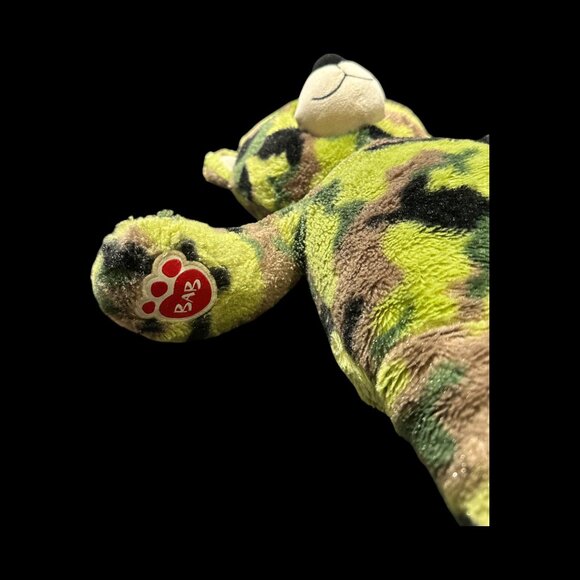 Vintage Build A Bear Workshop Camo Plush Military Army Green Teddy Bear 17” - Picture 7 of 7